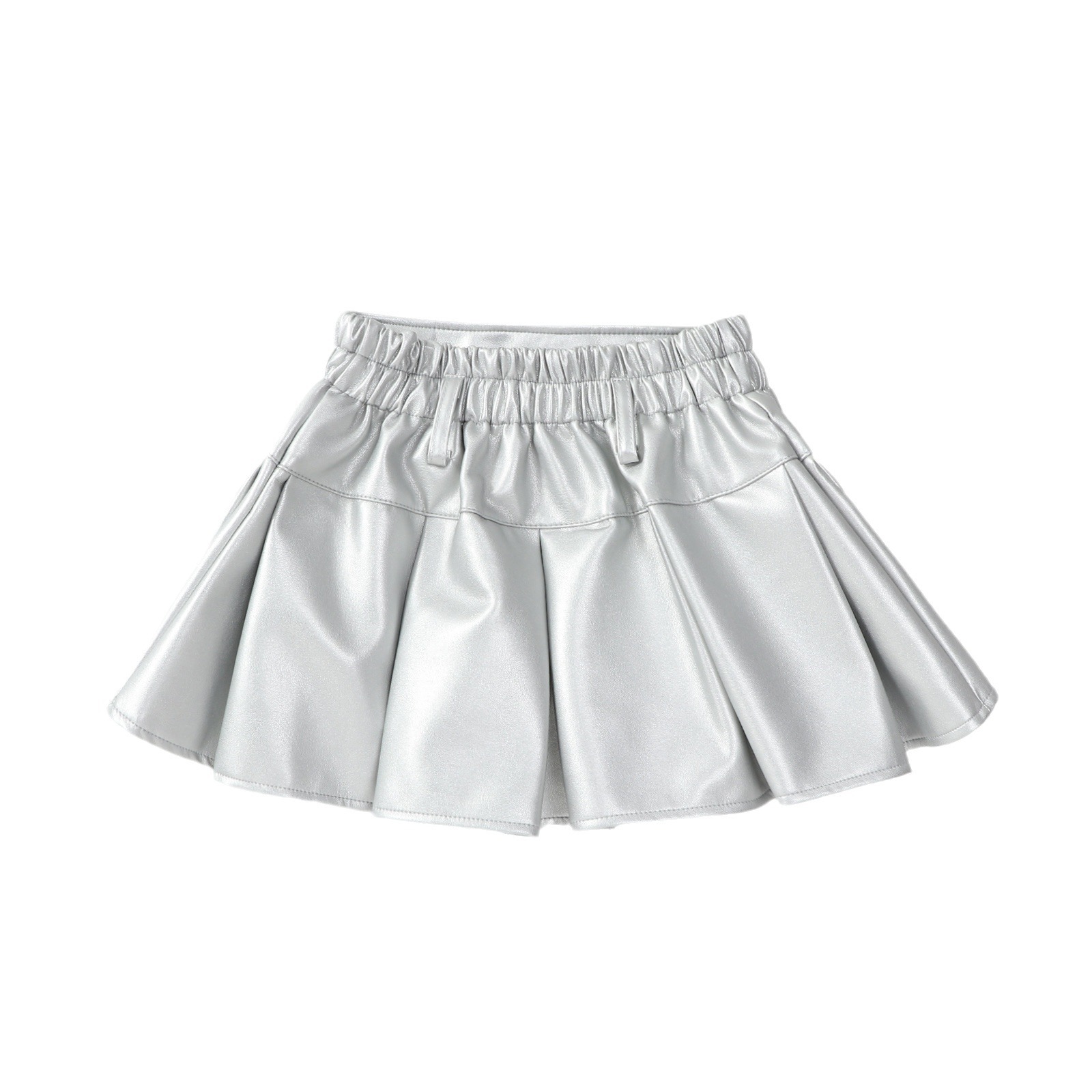 พร้อมส่ง กระโปรง เด็กผู้หญิง อัดพีชสั้นไม่รวมเข็มขัด