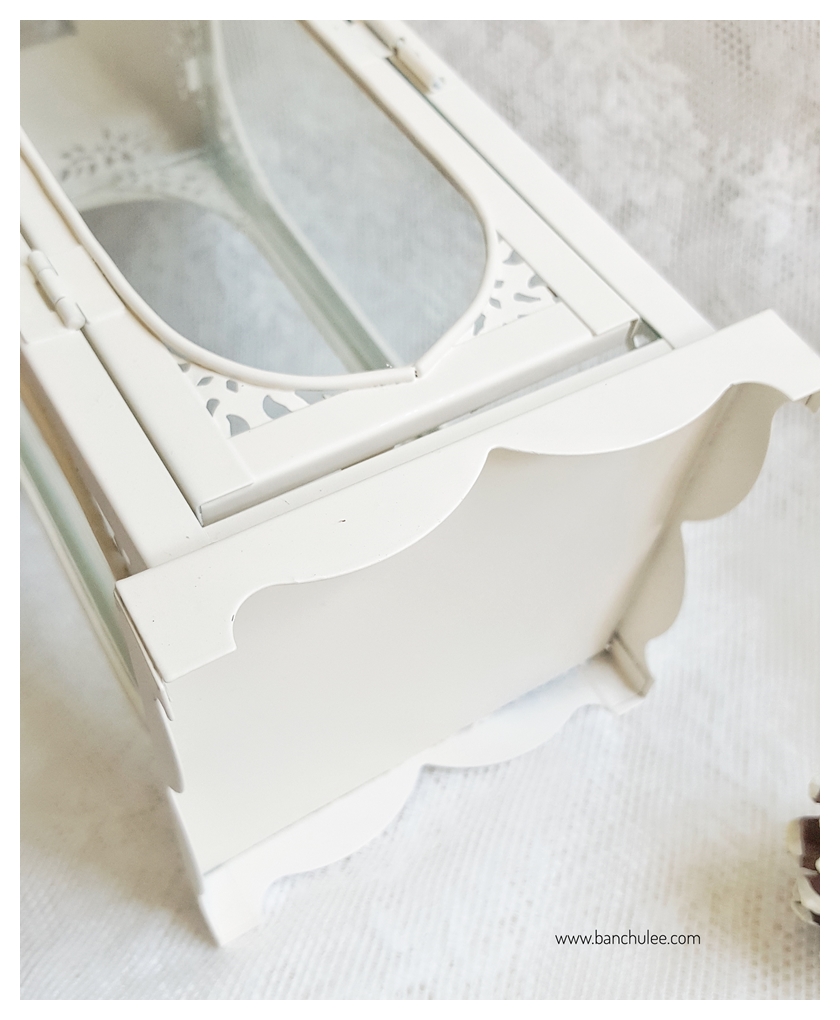 Vintage Lantern ตะเกียงสไตล์วินเทจ สีครีม งานโลหะและกระจก