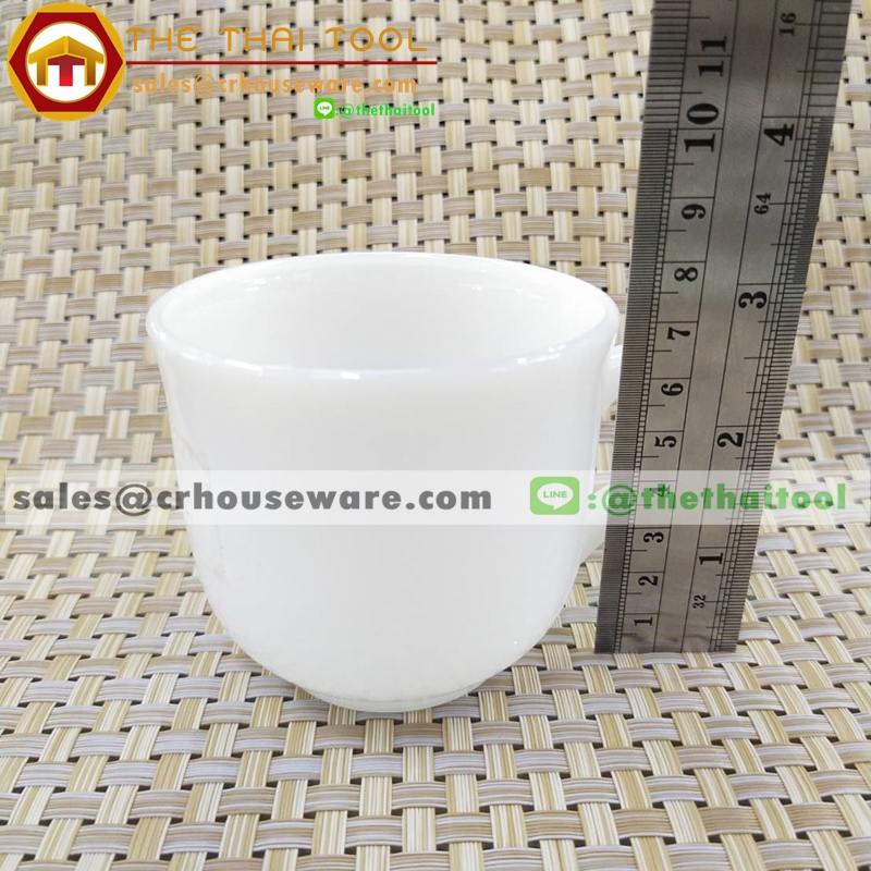 ถ้วยกาแฟพร้อมจานรอง เนื้อมุก ลายมุก (ไม่เขียนขอบทอง)