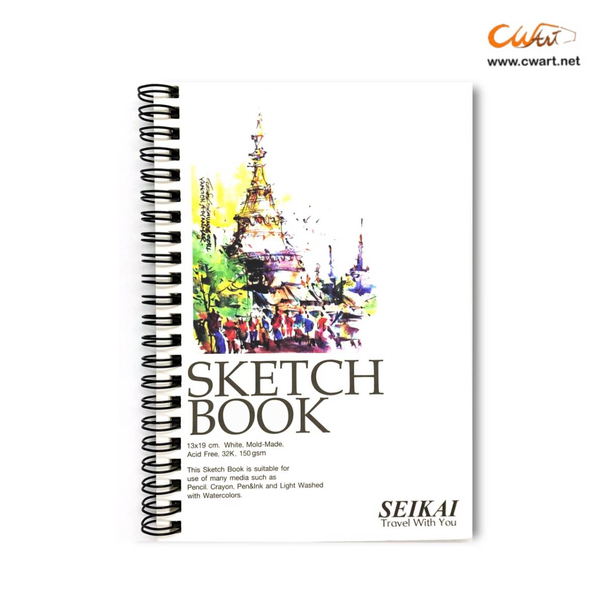 สมุดสเก็ตช์ริมลวด Seikai 150g 25แผ่น