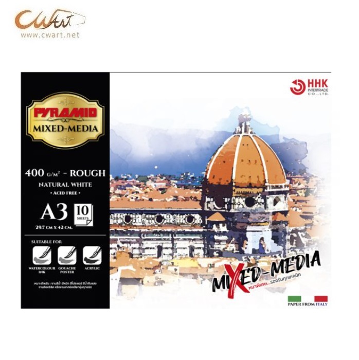 Pyramid Mixed-Media Pad 400g 10sht A3