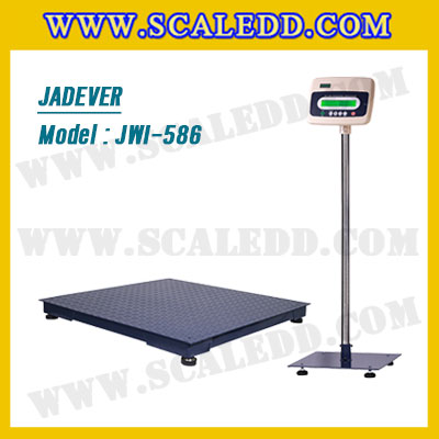 เครื่องชั่งดิจิตอล5000kg ขนาดแท่น 150x150cm. ตาชั่งดิจิตอล5ตัน พิกัดน้ำหนัก 5000kg ค่าละเอียด 1kg ยี่ห้อ JADEVER รุ่น JWI-586