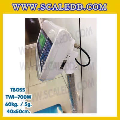 เครื่องชั่งน้ำหนัก60กิโลกรัม เครื่องชั่งน้ำหนัก60kg เครื่องชั่งดิจิตอล60kg เครื่องชั่งตั้งพื้น ตาชั่ง60kg ความละเอียด 5g ขนาดแท่นชั่ง40*50cm ยี่ห้อ TBOSS รุ่น TWI-700W (เครื่องชั่งผ่านตรวจรับรองจากสำนักชั่งตวงวัด)