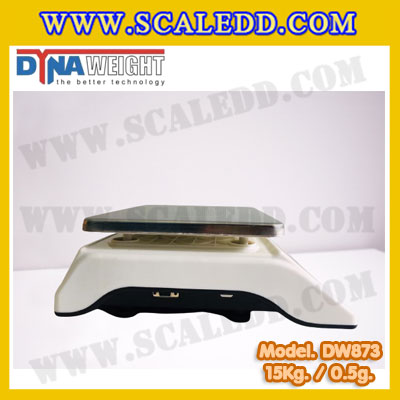 เครื่องชั่งน้ำหนักดิจิตอลตั้งโต๊ะ พิกัด15Kg ค่าละเอียด 0.5g ยี่ห้อ Dynaweight รุ่น DW873