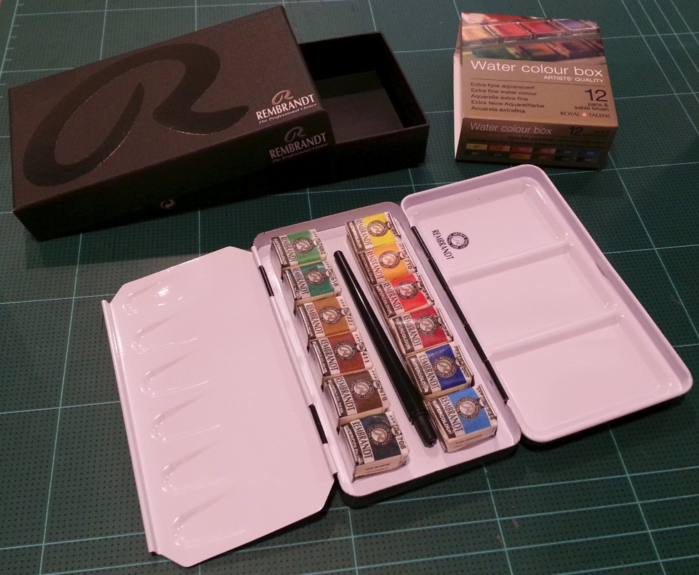 ชุดสีน้ำกล่องโลหะ Rembrandt 12สี พร้อมพู่กัน