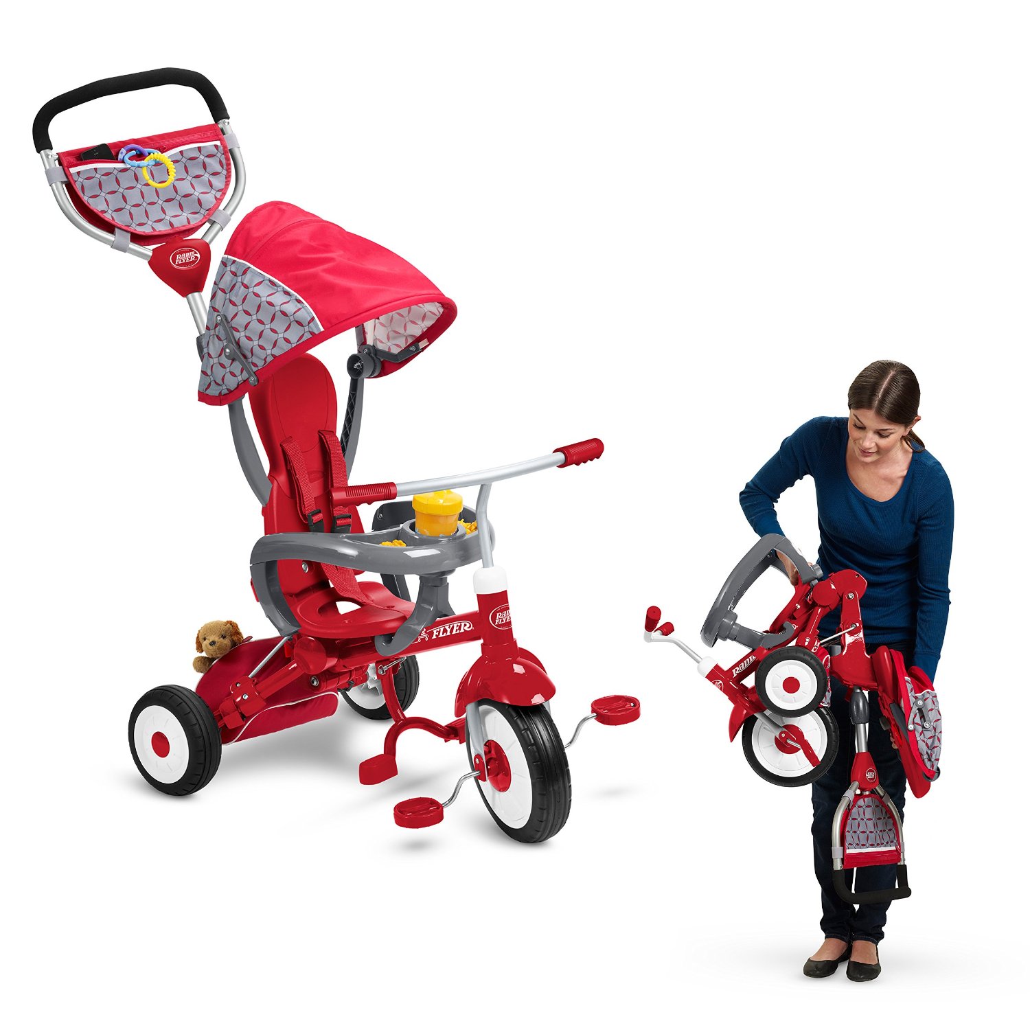 จักรยาน Radio Flyer EZ Fold Stroll 'N Trike Ride On, Red