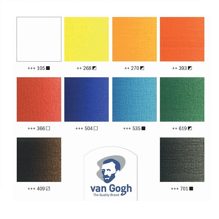 ชุดสีน้ำมัน Vangogh 20ml, 10สี