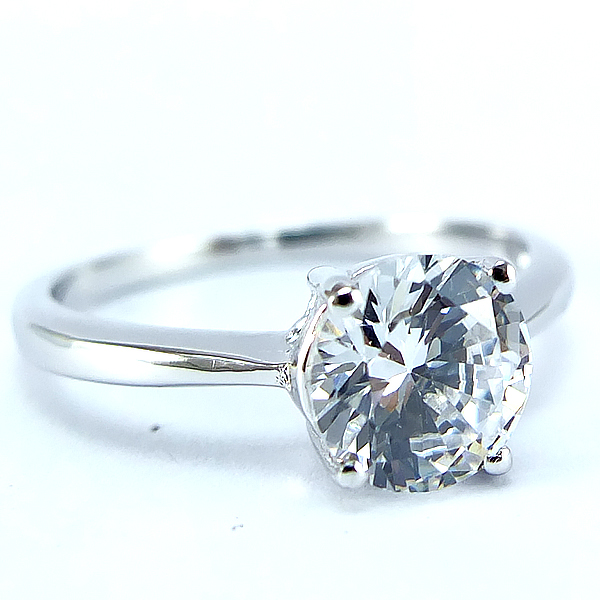 แหวนเงินแท้ราคาถูกชุบทองคำขาว เพชรCZแท้ 1.25 กะรัต งานประณีตสวยงาม สั่งผลิตค่ะ