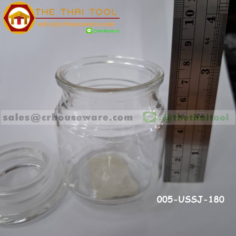 โหลแก้วทรงตรงฝาแบน ความจุ 140 มล.