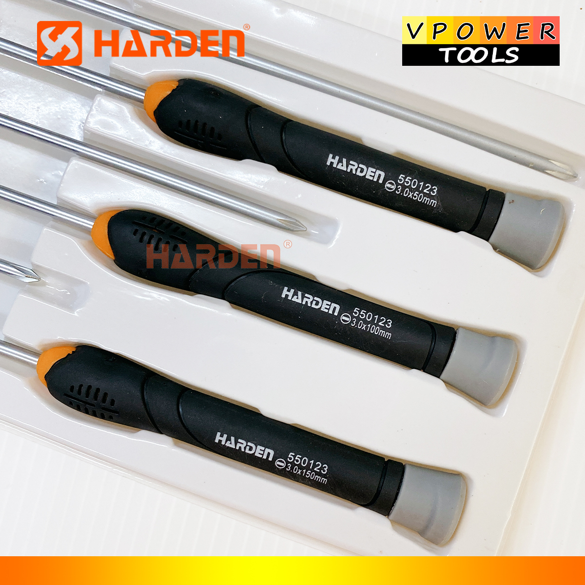 Harden 550123 ไขควงอิเล็กทรอนิกส์ 6ตัวชุด แกน 3มม. (ไขควงมินิ)