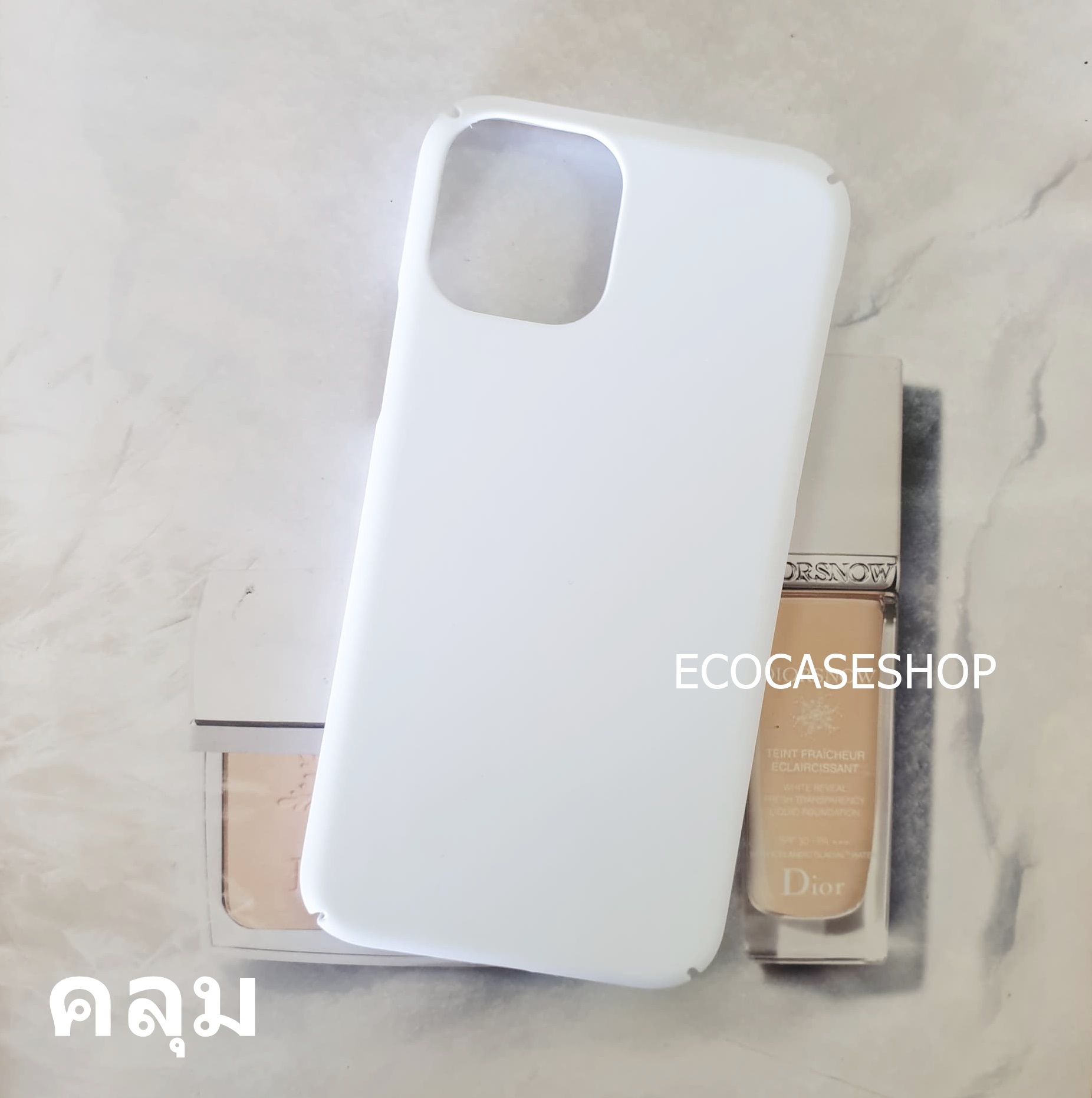 iPhone12mini(5.4) เคสแข็งด้านคลุมรอบ สีขาว (เหมาะสำหรับงานสกรีนความร้อน sublimation)