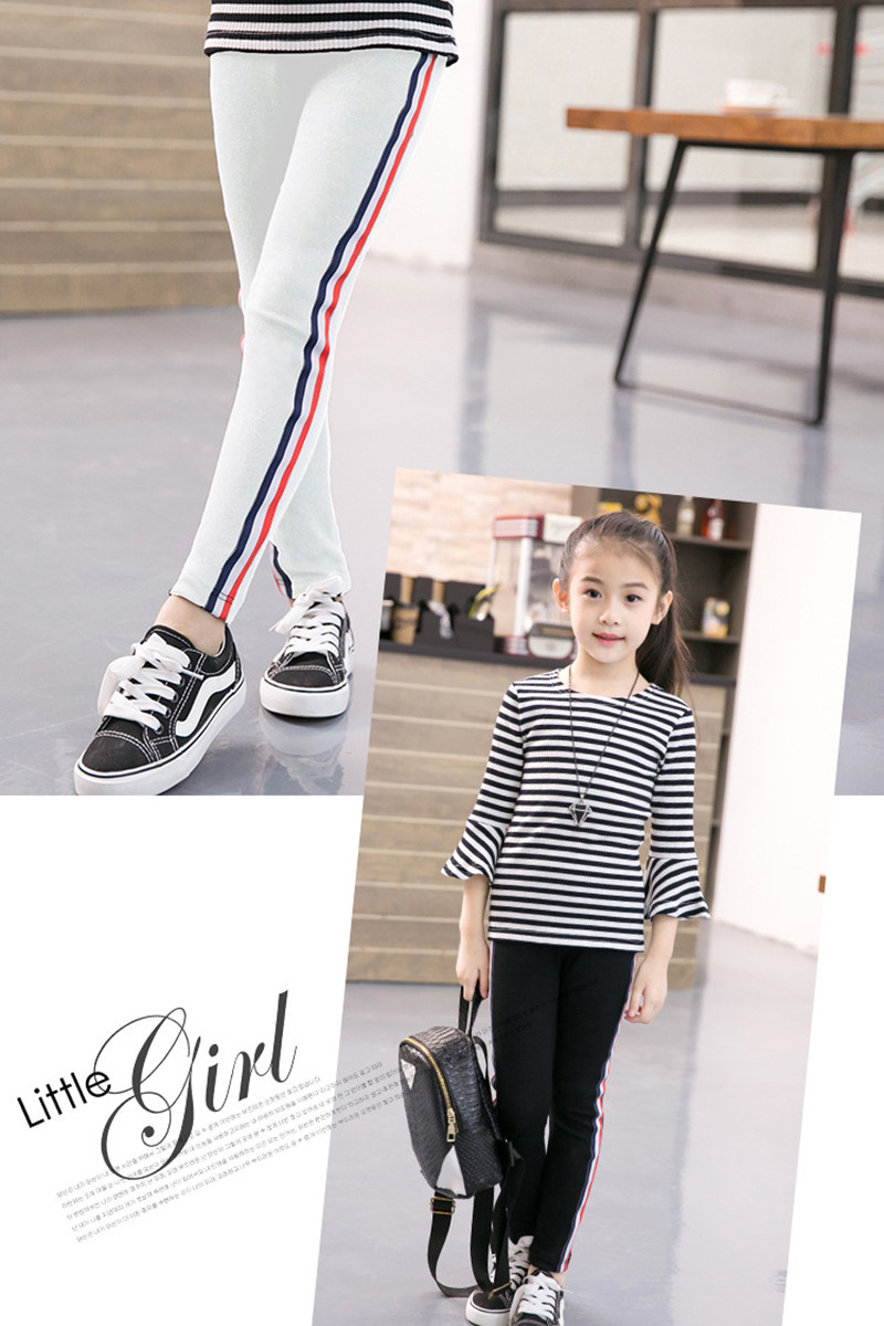 เลกกิ้งเด็ก กางเกงขายาว แต่งแถบสี