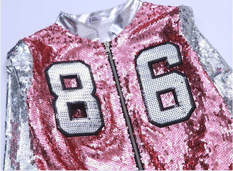 พร้อมส่ง ชุดเซ็ต ชุดแดนซ์เซอร์ สีเงิน-ชมพู เซ็ต 3 ชิ้น