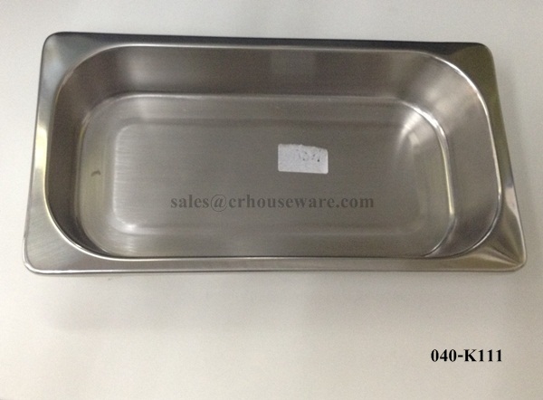 กระบะสเตนเลส-ใส่อาหาร-ขนาด 1/3 -ลึก 040-K111