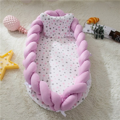 เบาะนอนเด็ก Bird nest ขอบกั้นข้างหมอนเกลียว