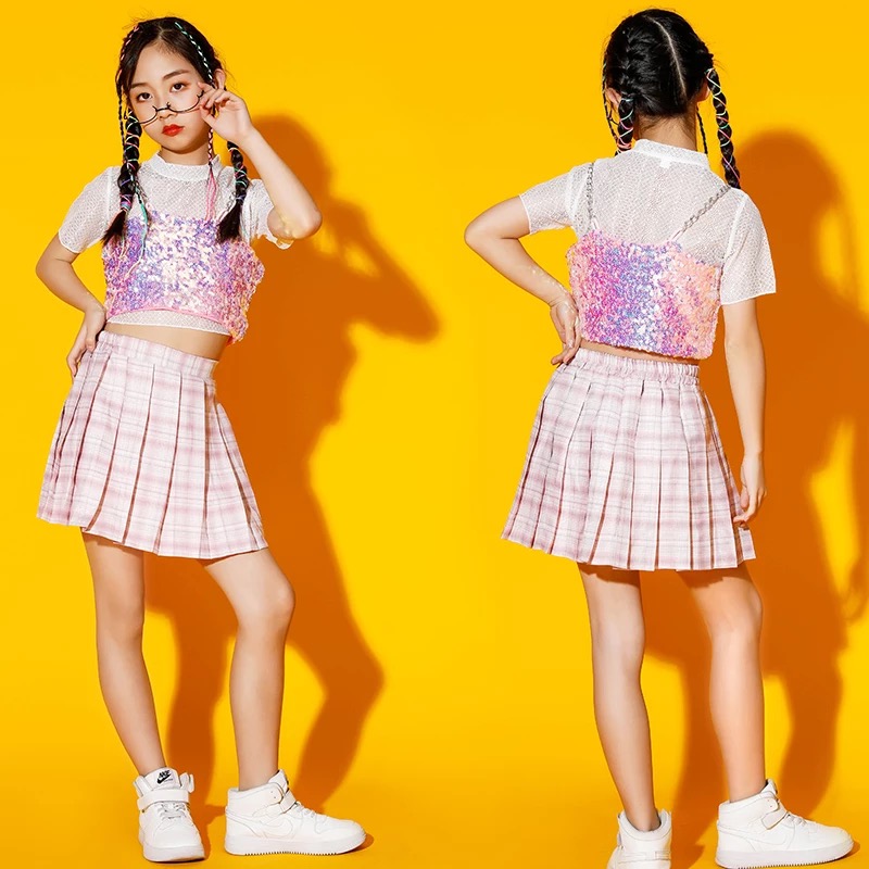 friendly4kid ชุดเต้น เด็กหญิง เสื้อแขนสั้น+กระโปรง สไตล์สายเกาหลี