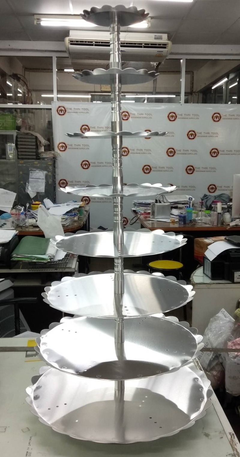 ชั้นโชว์เค้กสแตน 8 ชั้น รหัสสินค้า 008-STK-AL1090-8