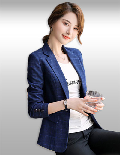 เสื้อสูทผู้หญิงแขนยาวสีน้ำเงินแบบสวยหรู มี 7 ไซส รหัส2291