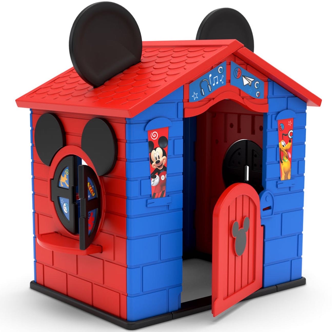 บ้าน Disney Mickey Mouse Plastic Indoor,Outdoor Playhouse with Easy Assembly