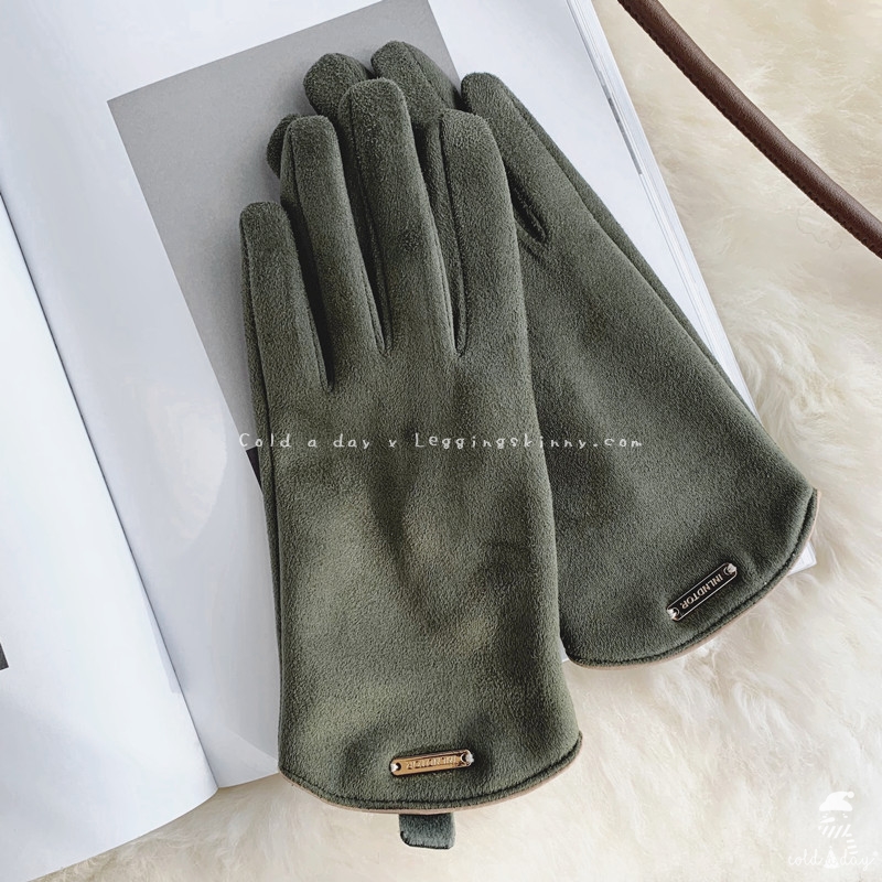 ถุงมือหนังกลับนิ้วสอด ผู้หญิง มี 5 สี