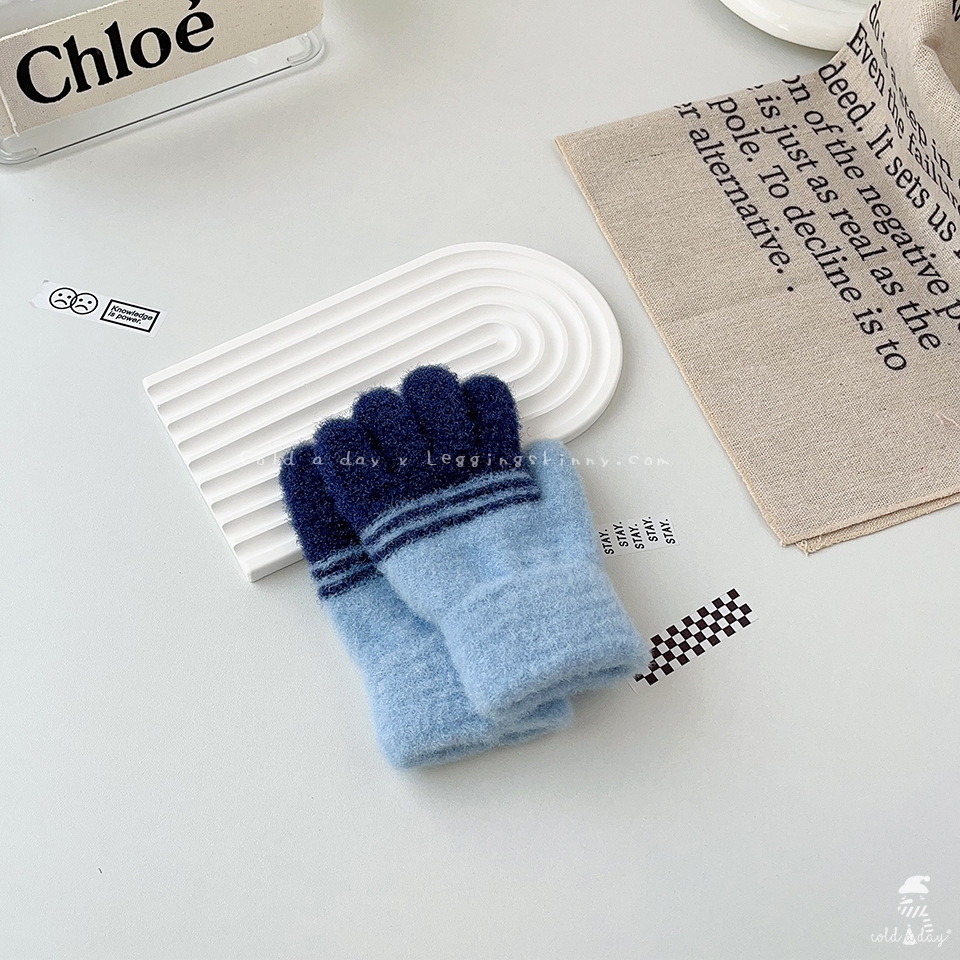 ถุงมือเด็ก ลายทูโทน 2-6 ปี