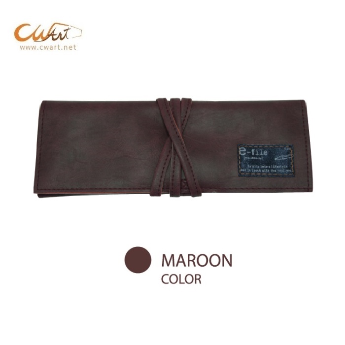 กระเป๋าหนังใส่พู่กันด้ามสั้น e-file