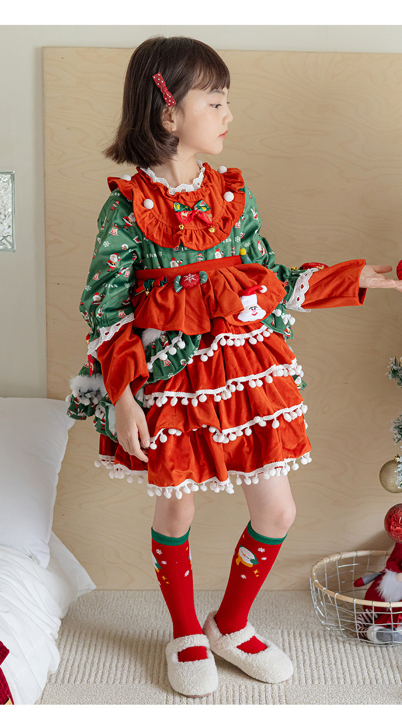 friendly4kid ถุงเท้ายาว ถุงเท้าเด็ก สีแดง คริสมาสต์