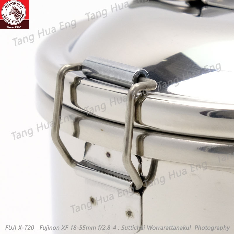 Zebra กล่องข้าวกลมสเตนเลส Simple II ขนาด 12 ซม. พร้อมชั้นแบ่ง ตราหัวม้าลาย