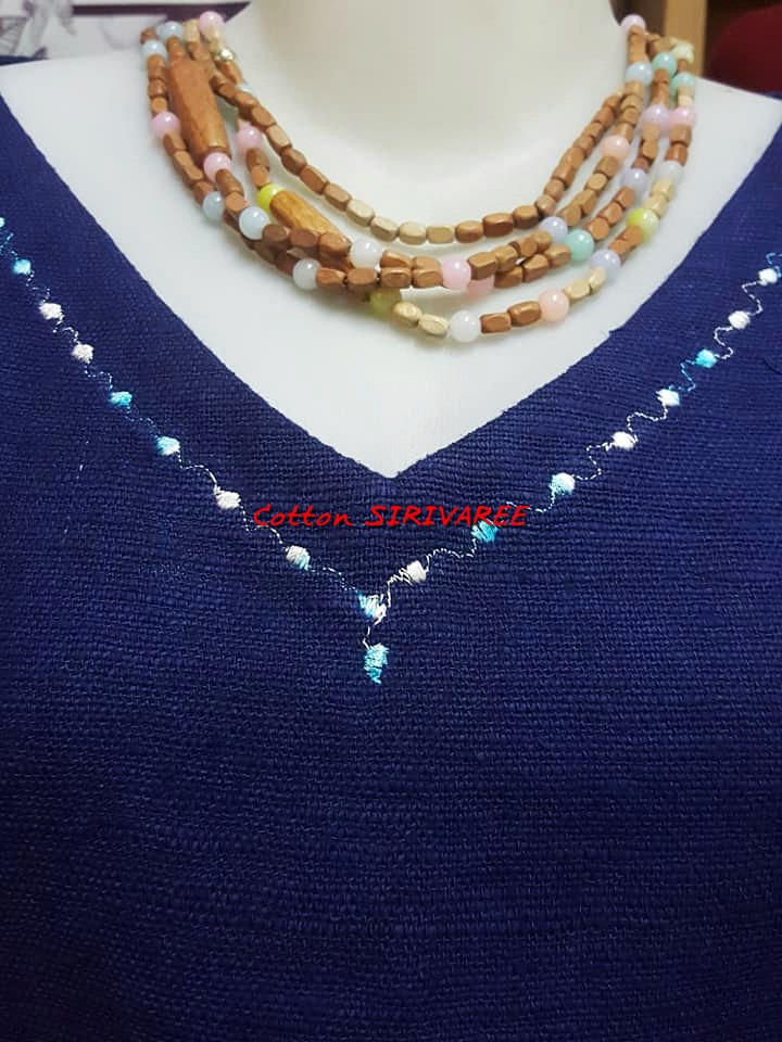 SIRIVAREE,SIVA Thai Cotton 100%, Polo shirt and hand embroidery By Cotton SIRIVAREE Top Thai Brand White, black ,blue ,the sugar L,XL