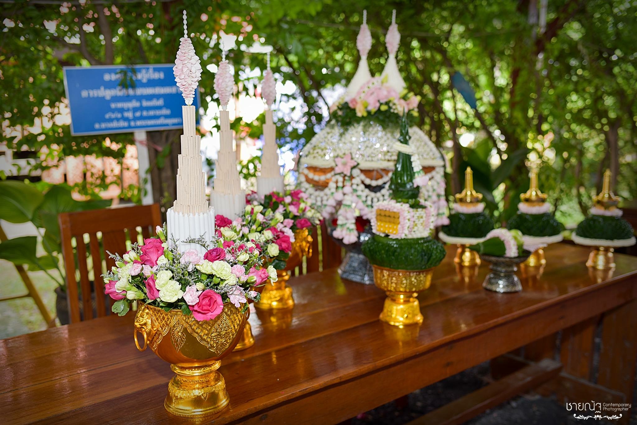 ที่คลุมผ้าไตรดอกไม้สด สีชมพู (ส่งงานอ.บางปะอิน จ.พระนครศรีอยุธยา)1-2กค60