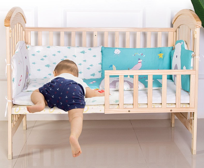 เตียงนอนเด็ก ไม้จริงสามารถปรับขยายเป็นเตียงเด็กโต Double Size TB10107