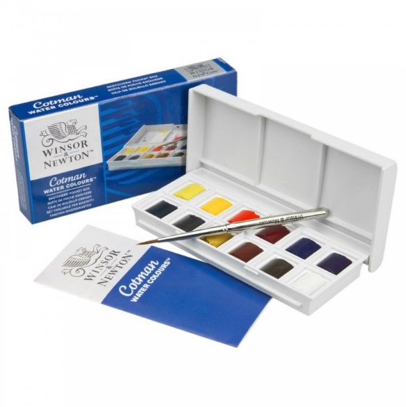 Winsor Cotman Watercolor Sketchers' Pocket Box Set of 12