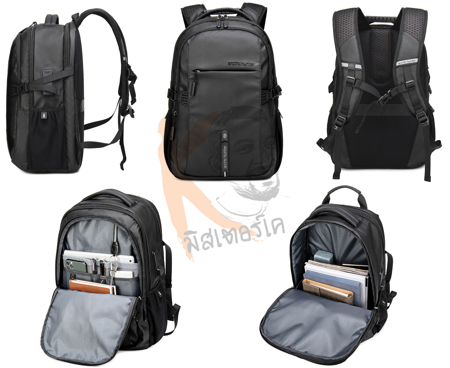 กระเป๋าเป้ Backpack for Notebook รุ่น B00388 รองรับถึง 15.6" by Arctic Hunter