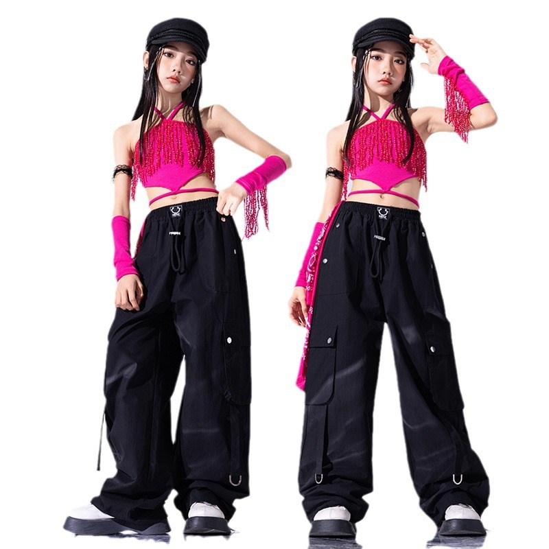 friendly4kid ชุดเต้น เซ็ตสีชมพู เสื้อ+ปลอกแขน+กระโปรง/กางเกง