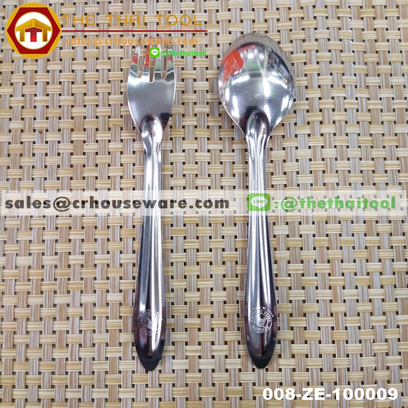 ช้อน-ส้อม ลายหยดน้ำ ตราหัวม้าลาย 008-ZE-100009 (1โหล/12คู่)