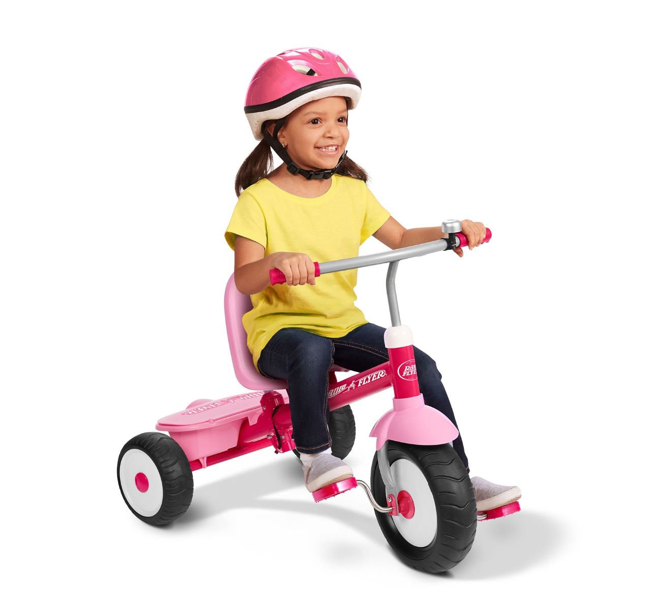 รถจักรยานสามล้อแบบมีด้ามจับบังคับทิศทางได้ Radio Flyer Deluxe Steer & Stroll Tricycle
