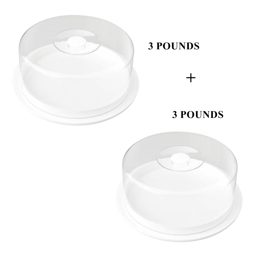 ฝาครอบขนมเค้ก 3+3 Pounds 1 ชุดประกอบด้วย กล่องเค้ก 2 ใบ 005-NA-26-SET