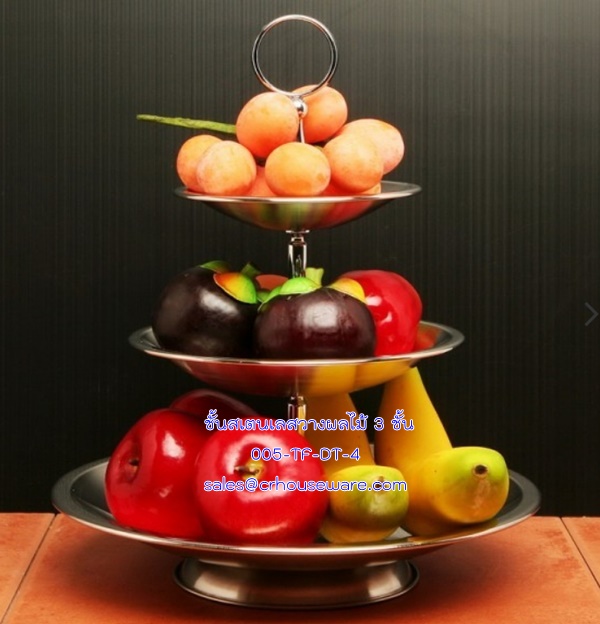ชั้นโชว์อาหารสแตนเลส 3 ชั้น The show food 3 level. Code : 005-TF-DT-4