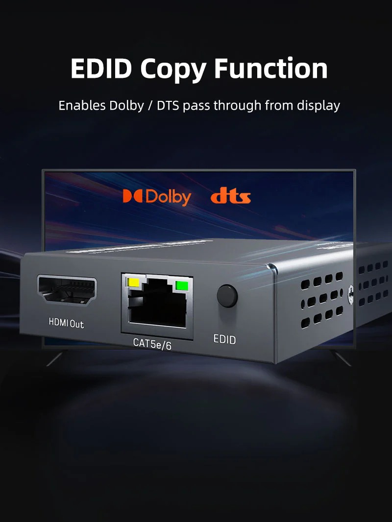 HDMI Extender Over Ethernet 60M 1080P60Hz HDR CAT6 CAT5 by Cabletime