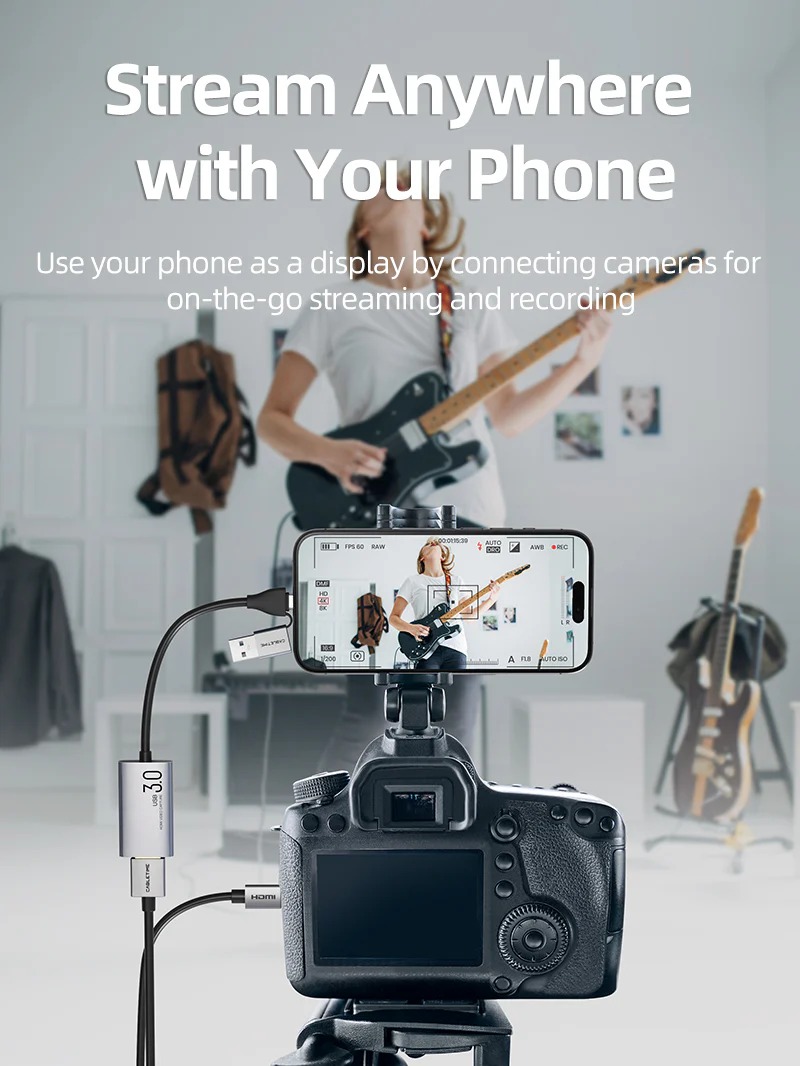 USB 3.0 A+C HDMI Video Capture Card 1080P Live Streaming by Cabletime