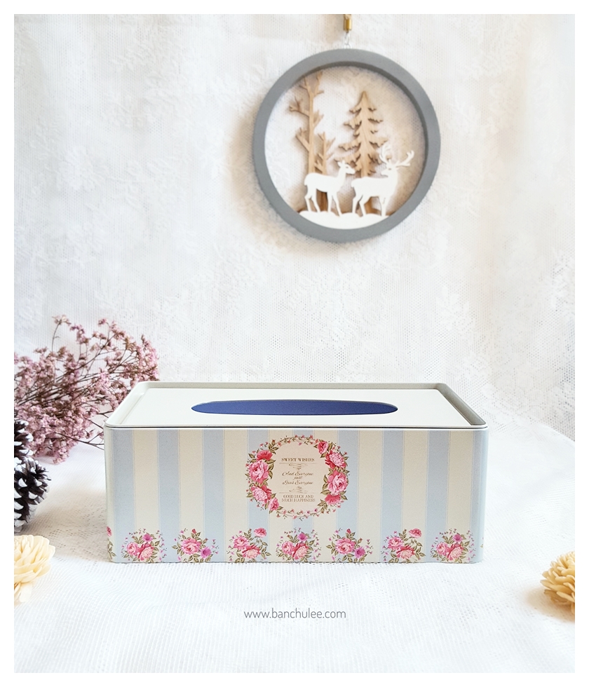 Tin Tissue Box กล่องทิชชู่ งานสังกะสี 25 cm.