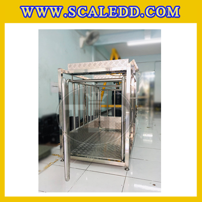 เครื่องชั่งหมูแบบมีกรง เครื่องชั่งน้ำหนักหมู กรงชั่งหมูสแตนเลส เครื่องชั่งกรงสัตว์ ชั่งน้ำหนักได้ 200 kg ค่าละเอียด 100g Pig Scales