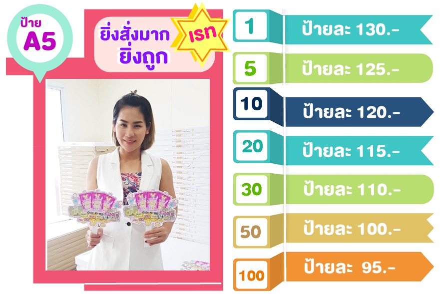 ป้าย+ขาตั้ง ขนาด a5