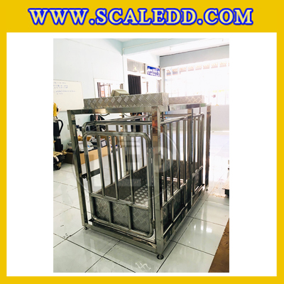 เครื่องชั่งหมูแบบมีกรง เครื่องชั่งน้ำหนักหมู กรงชั่งหมูสแตนเลส เครื่องชั่งกรงสัตว์ ชั่งน้ำหนักได้ 200 kg ค่าละเอียด 100g Pig Scales