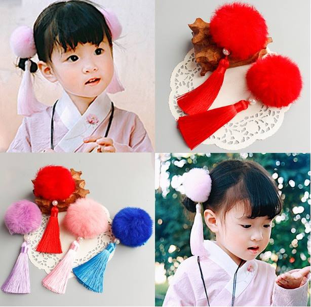 กิ๊บติดผมตรุษจีน แต่งผม พู่ห้อย คาดผม