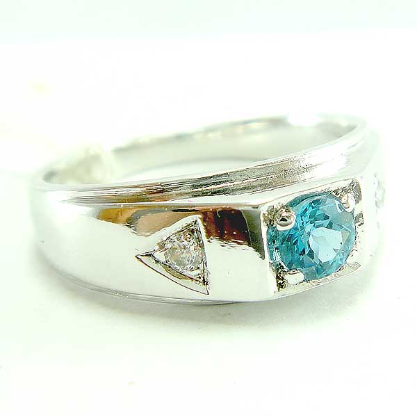 แหวนเงินแท้ราคาถูกชุบทองคำขาว สวิสบลูโทปาซแท้ 0.35 กะรัต เพชรCZ 0.05 กะรัต งานประณีตสวยงาม สั่งผลิตค่ะ