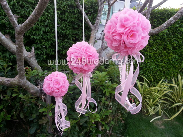 Flower ball ลูกบอลดอกไม้ (กุหลาบชมพู)