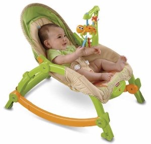 เก้าอี้โยกสามารถสั่นได้ Fisher-Price Newborn-To-Toddler Portable Rocker, Lizards