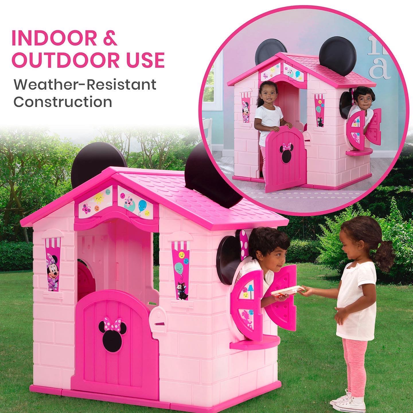 บ้าน Disney Minnie Mouse Plastic Indoor,Outdoor Playhouse with Easy Assembly