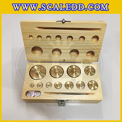 ตุ้มน้ำหนักทองเหลืองชุด 500g Class M1 ชุดตุ้มน้ำหนักทองเหลือง 500g พร้อมที่คีบ บรรจุในกล่องไม้ (ใบเซอร์ ISO17025 เพิ่มเงิน 5,150 บาท)